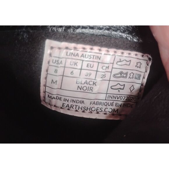 Earth Women's Size 8 Lina Austin Black Leather Ankle Boots - Picture 7 of 8